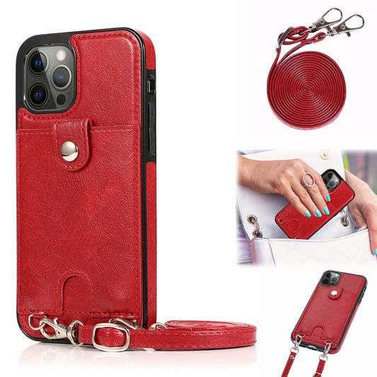 Suitable For iPhone 12promax Card Phone Leather Case Apple 13 Silicone Soft 7/8P Oblique Phone Cover