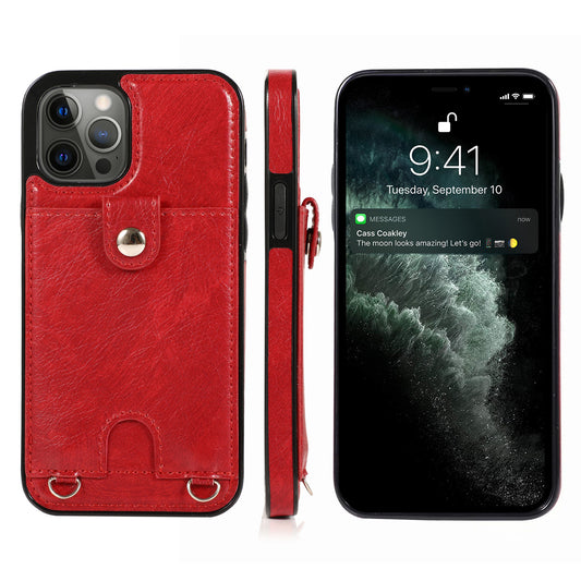 Suitable For iPhone 12promax Card Phone Leather Case Apple 13 Silicone Soft 7/8P Oblique Phone Cover