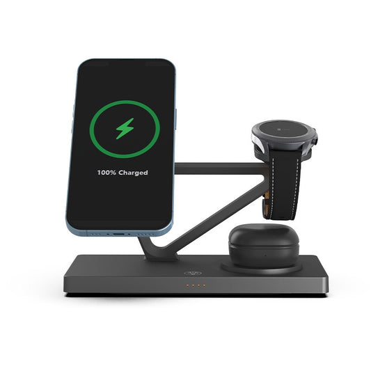 Magnetic 15W Five in One Wireless Charging Stand for Mobile Phone Earphones, Watches, Wireless Fast Charging