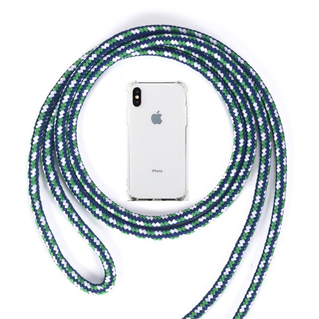 Strap Cord Chain Phone Cover for iPhone 7 8 11 pro XS Max XR X Necklace Lanyard Carry to hang For iPhone 7 8 plus 11 6S X Case