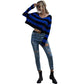 Women's striped loose short sweater