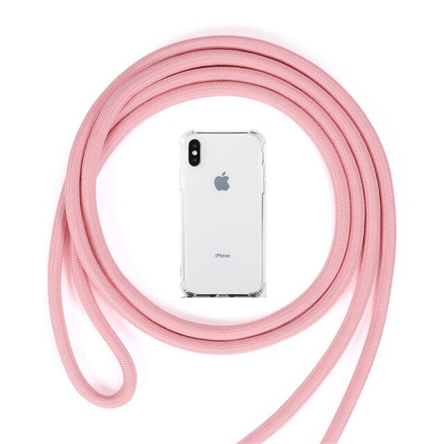 Strap Cord Chain Phone Cover for iPhone 7 8 11 pro XS Max XR X Necklace Lanyard Carry to hang For iPhone 7 8 plus 11 6S X Case