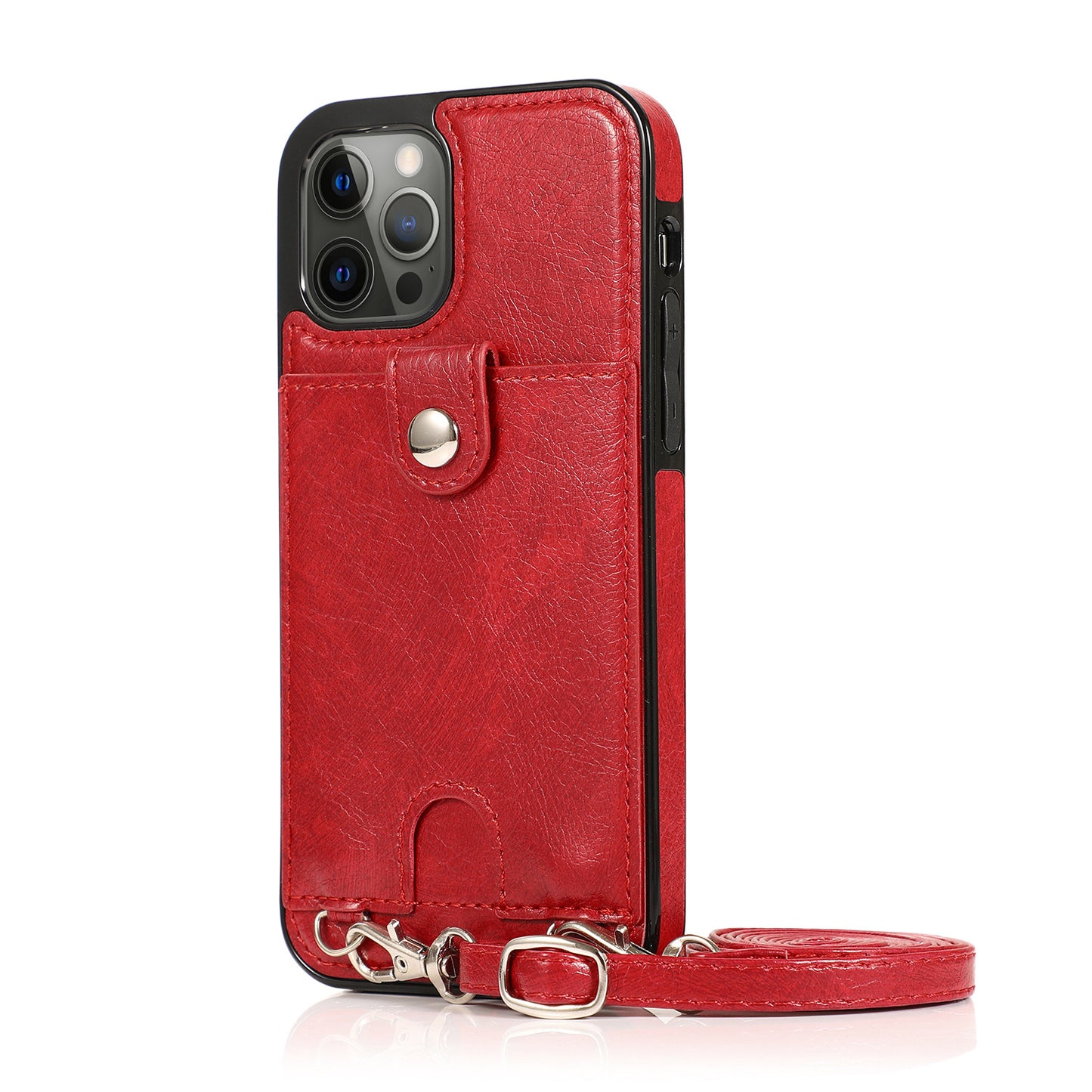Suitable For iPhone 12promax Card Phone Leather Case Apple 13 Silicone Soft 7/8P Oblique  Phone Cover