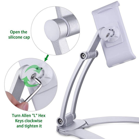 Kitchen Tablet Stand Wall Desk Tablet Mount Stand Fit For 5-10.5 inch Width Tablet  Metal Bracket Smartphones Holders