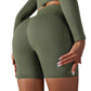 seamless solid color polka dot jacquard high-waisted tummy-control butt-lifting yoga shorts fitness running pants for women