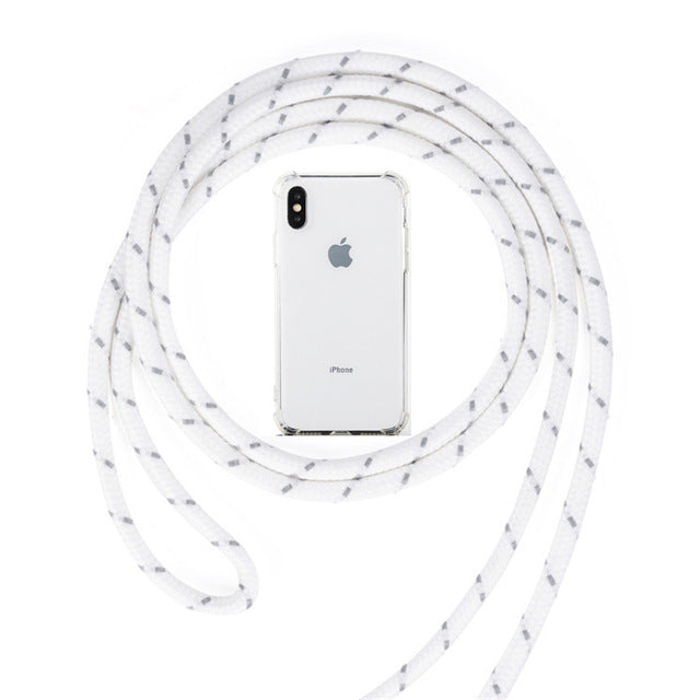 Strap Cord Chain Phone Cover for iPhone 7 8 11 pro XS Max XR X Necklace Lanyard Carry to hang For iPhone 7 8 plus 11 6S X Case