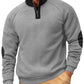 Loose stand up collar pullover half zip long sleeved sweatshirt