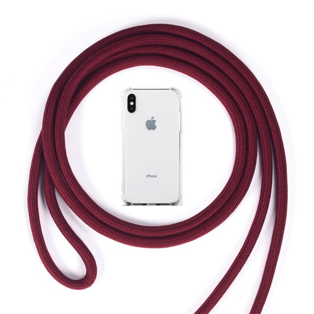 Strap Cord Chain Phone Cover for iPhone 7 8 11 pro XS Max XR X Necklace Lanyard Carry to hang For iPhone 7 8 plus 11 6S X Case