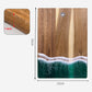 Wood Cutting Board Resin Blue green Wave Pattern