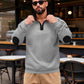 Loose stand up collar pullover half zip long sleeved sweatshirt