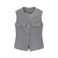 Herringbone A-line vest+flared leggings