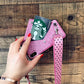 Luxury PINK Glitter Embroidery Leather Case for iPhone 7 7Plus Fashion Wave Point Lanyard Case For iphone XS Max X 8 6 6s Plus