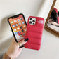 Fashion Solid Color Brand Down Jacket Phone Case For iPhone 13 12 11 Pro Max X XS XR 7 8 Plus SE 2020 The Puffer Case Soft Silicone Cover