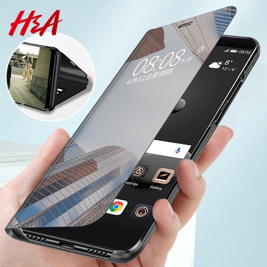 Luxury Smart Mirror Flip Phone Case For Samsung Galaxy S10E S10 S9 S8 Plus Cover  Cover