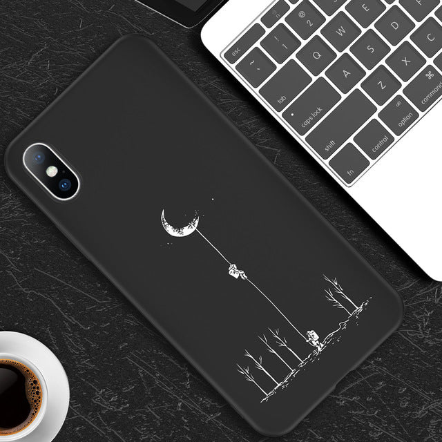 Phone Case For iPhone 6 6s 7 8 Plus X XR XS Max 5 5s SE Fashion Abstract Art Lover Face Soft TPU For iPhone X Phone Case