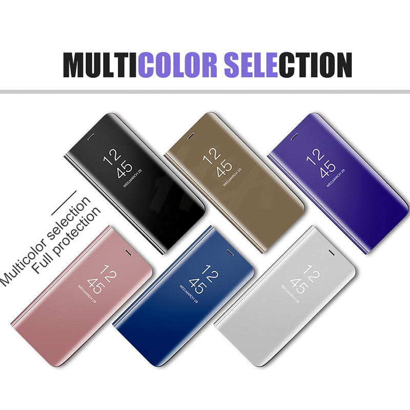 Luxury Smart Mirror Flip Phone Case For Samsung Galaxy S10E S10 S9 S8 Plus Cover  Cover