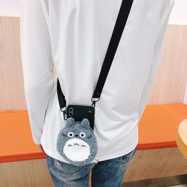 Sam S9 plus cartoon Pouch Case , Totoro minnie mickey wallet Shell for Samsung Galaxy S9 + strap