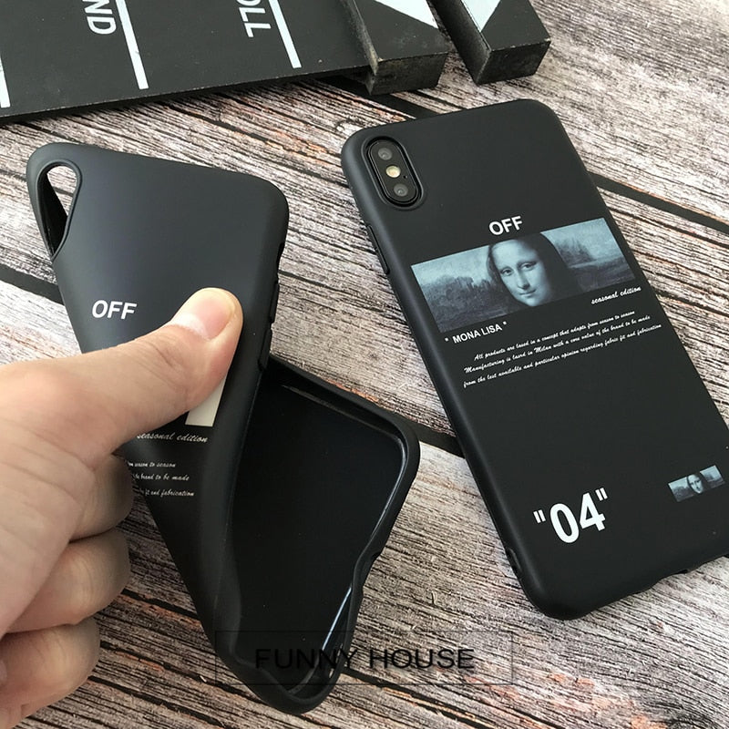 Twill off ow stripes soft silicon cover case for iphone 6 6S S plus 7 7plus 8 8plus X XR XS MAX white arrow phone couqe capa