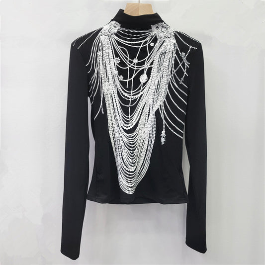 Small stand collar base shirt long sleeved shirt