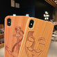 Laser Engraving Real Wood Cell Phone Case for iPhone XS MAX XR 7 8PLUS X Wooden Unique Shock Customized Bamboo Phone Cover Shell