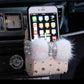 Leather Portable Car Storage Box Crystal Rhinestones Auto Outlet Air Vent Cosmetics Case Universal Mobile Phone Bag Pouch Bucket