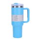 40 oz Insulated Tumbler with Straw, Handle & Lid – Stainless Steel, Hot & Cold Drinks, Fits Car Cup Holders