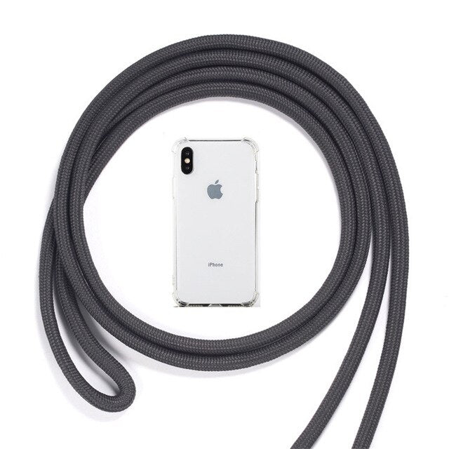 Strap Cord Chain Phone Cover for iPhone 7 8 11 pro XS Max XR X Necklace Lanyard Carry to hang For iPhone 7 8 plus 11 6S X Case