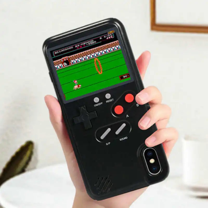 Gameboy Soft Phone Case Cover For iPhone X XR XS Max For iPhone 6 7 8 Plus Color Display 36 Classic Game Console Silicone Cover