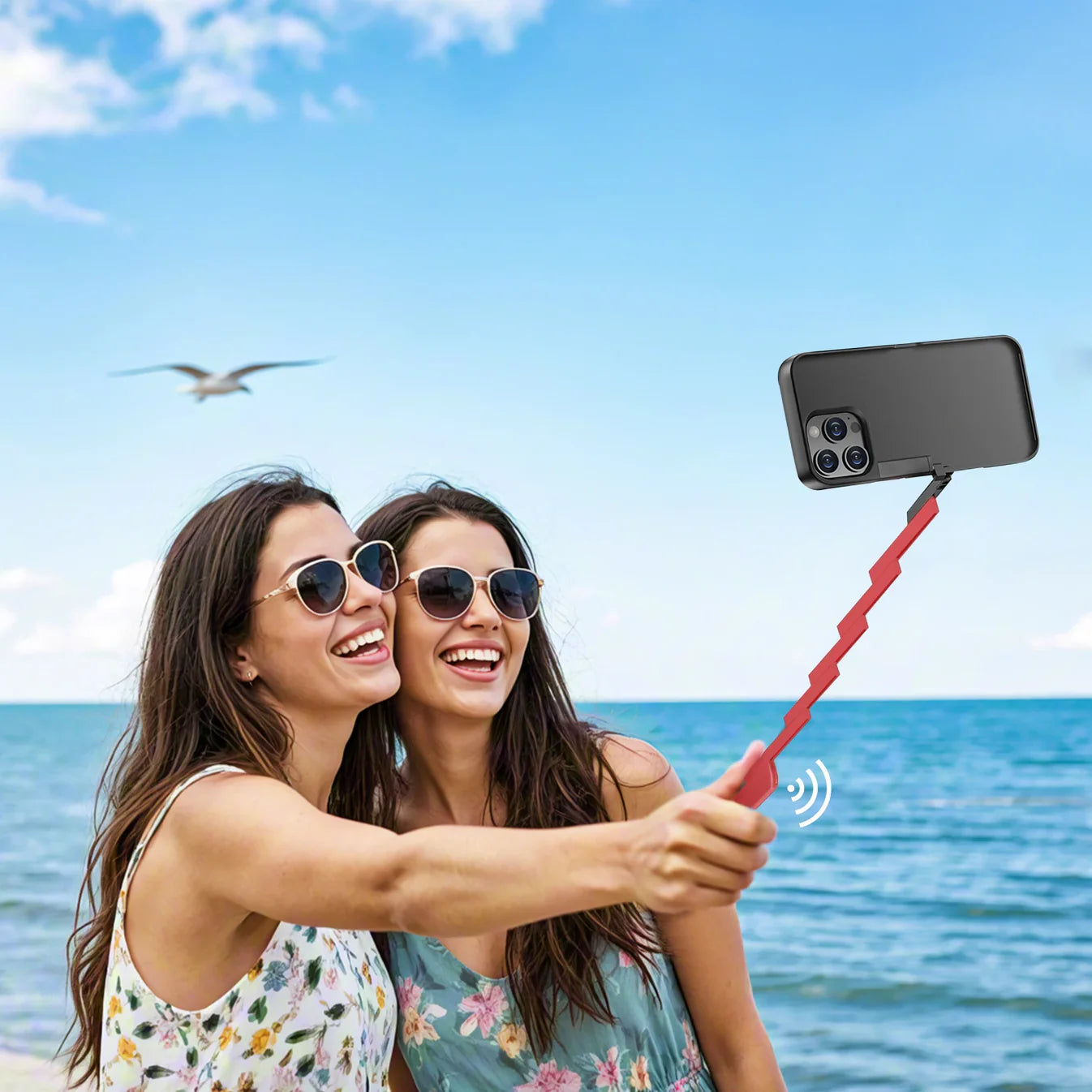 New Apple Phone case Selfie Stick Multi-functional Three-in-one Anti-drop protection