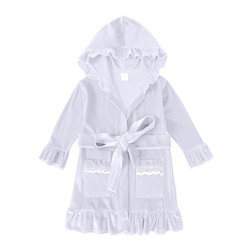 Children's bathrobes gold velvet men's and women's home clothes