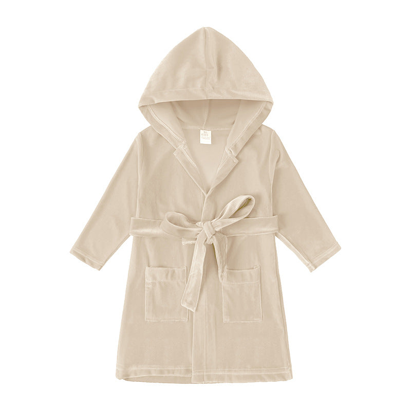 Children's bathrobes gold velvet men's and women's home clothes