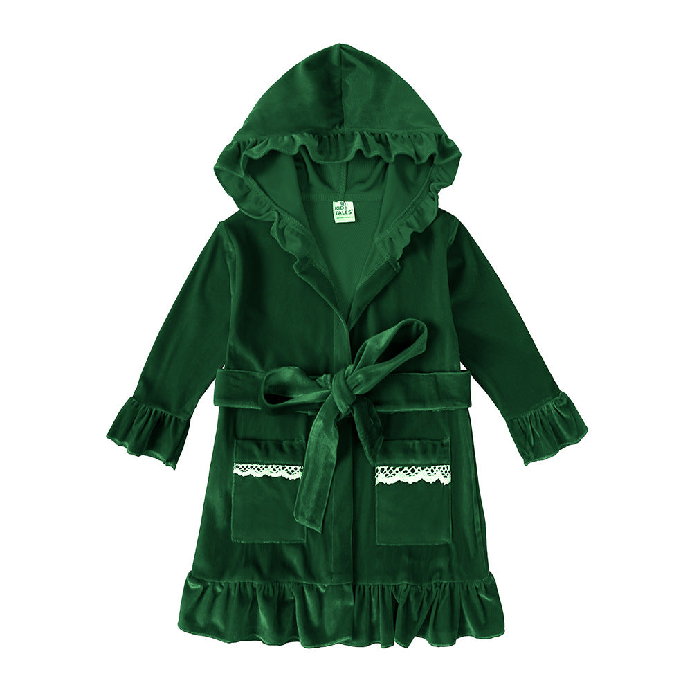 Children's bathrobes gold velvet men's and women's home clothes