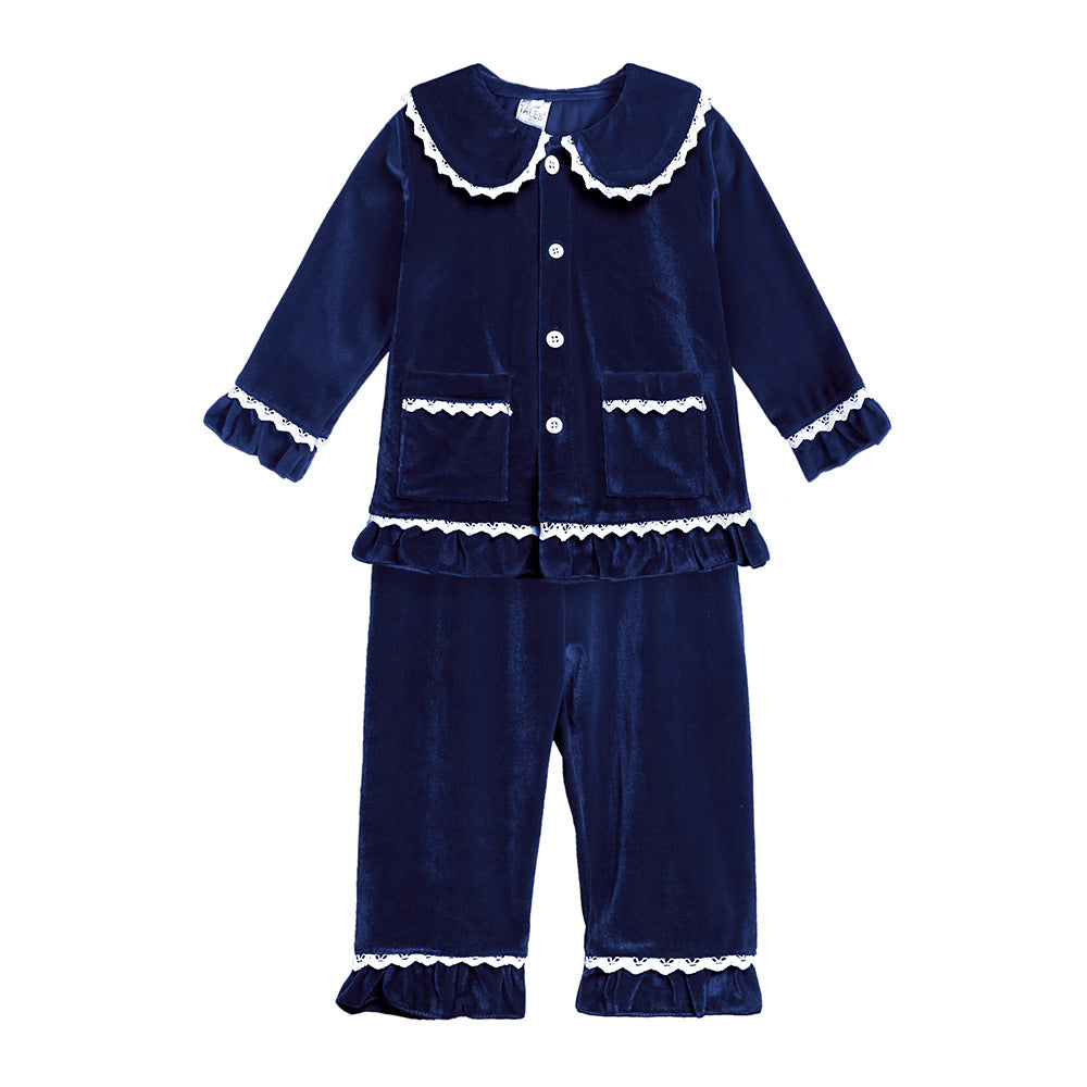 Children's bathrobes gold velvet men's and women's home clothes