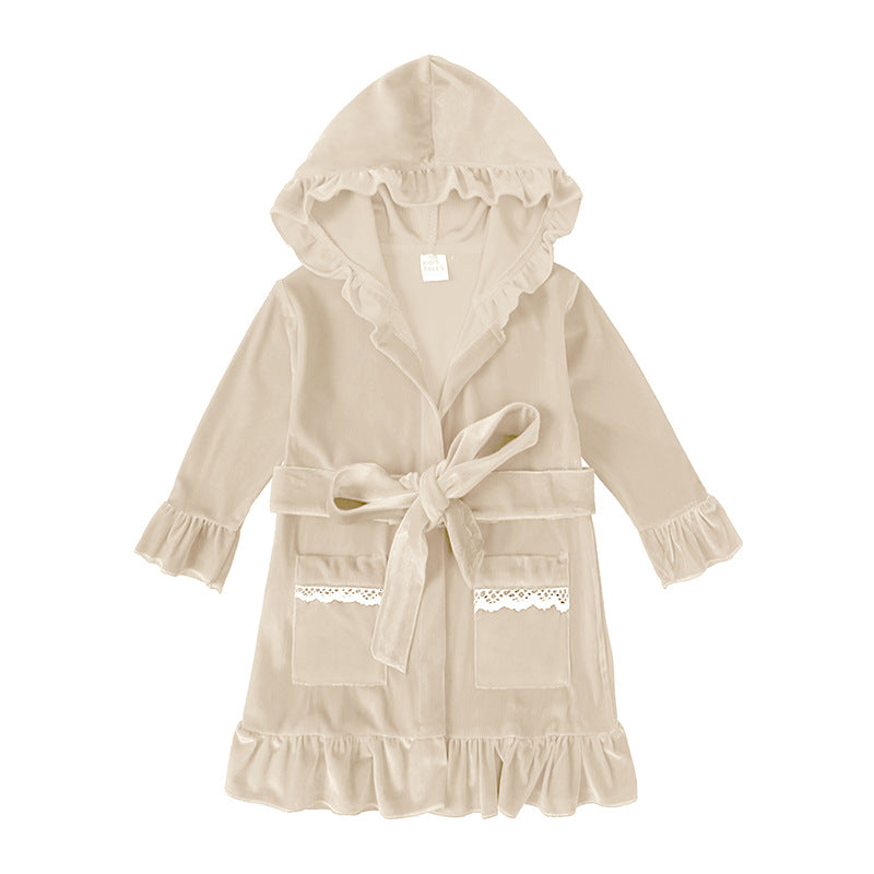 Children's bathrobes gold velvet men's and women's home clothes