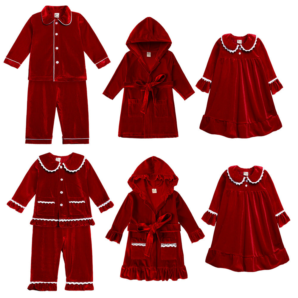 Children's bathrobes gold velvet men's and women's home clothes