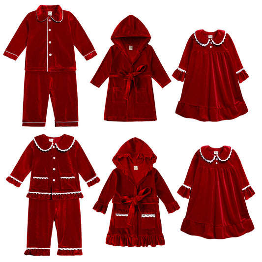 Children's bathrobes gold velvet men's and women's home clothes