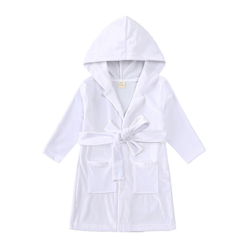 Children's bathrobes gold velvet men's and women's home clothes