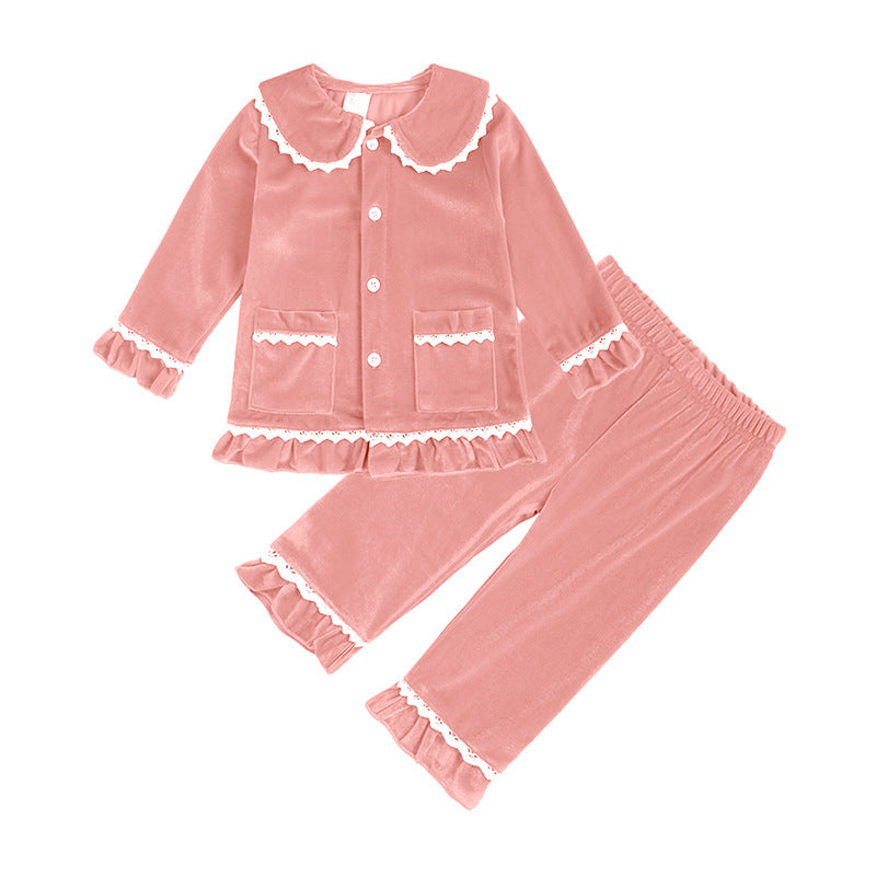 Children's bathrobes gold velvet men's and women's home clothes